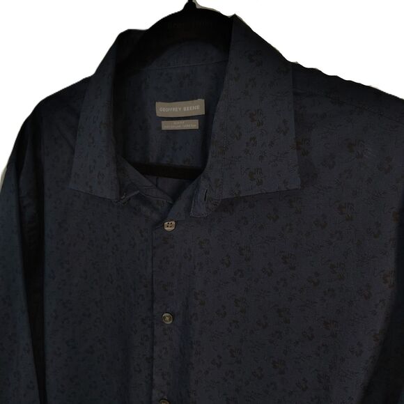 Geoffrey Beene Blue Floral XL Men's Button Down Long Sleeve Dress Casual Shirt - Picture 1 of 6